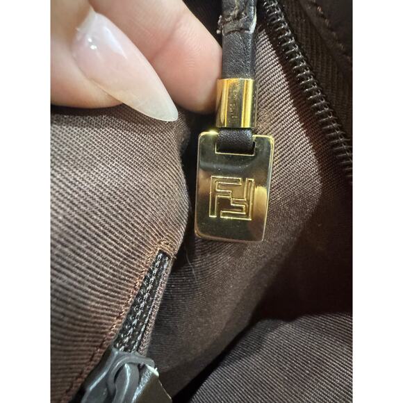 Fendi Suede Satchel FF Monogram Tote Hand-Bag w/COA Italy VTG Y2K Luxury RARE - Picture 11 of 12